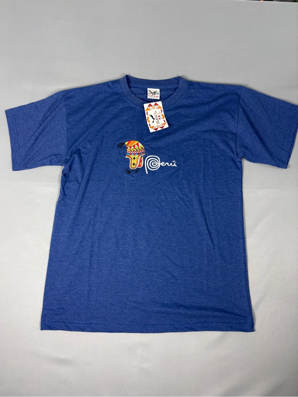 NWT Peru Embroidered Graphic Tee Made In Peru Medium